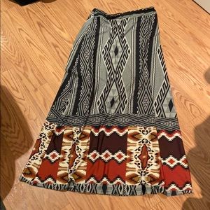Tribal print maxi skirt